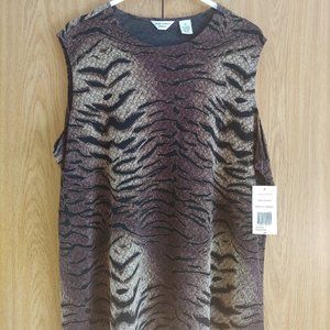Laura Ashley Animal Print Tank Top -2X NWT
